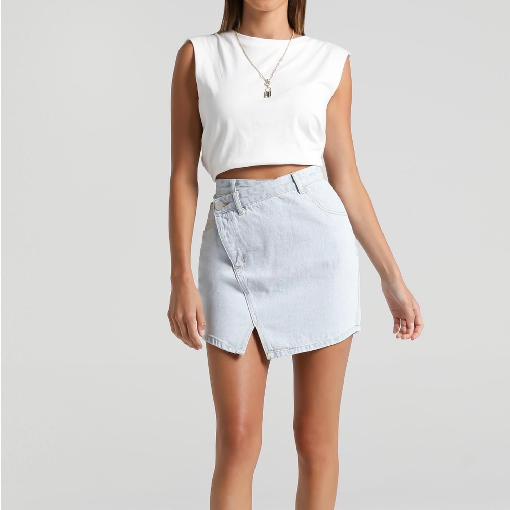 Olea Denim Skirt in Light Wash Vintage